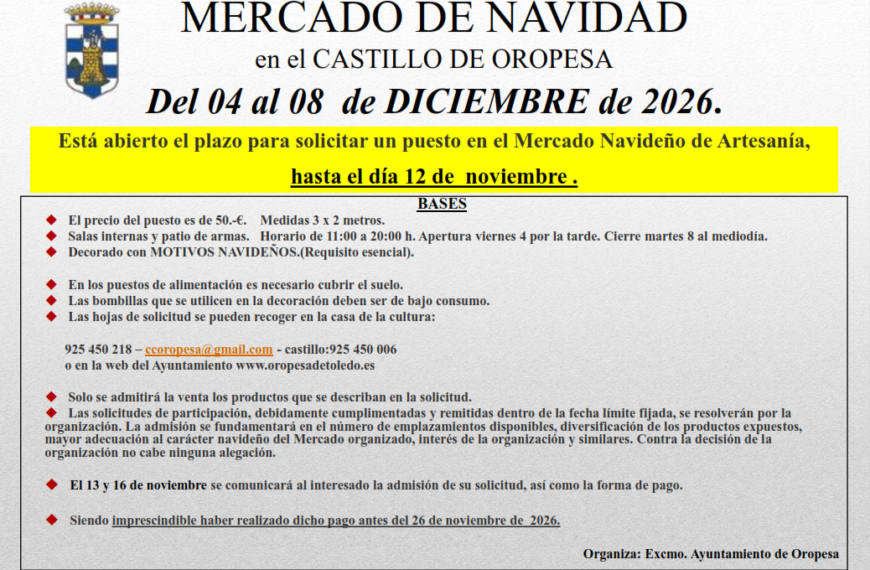 CONVOCATORIA Y SOLICITUD MERCADO NAVIDEÑO 2026